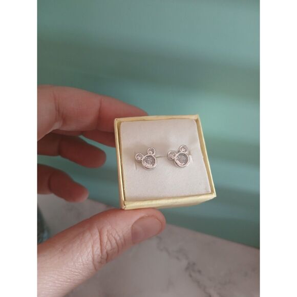 Mickey Mouse Sterling Silver Stud Earrings – Cubic Zirconia Theme Park Exclusive - Picture 6 of 7